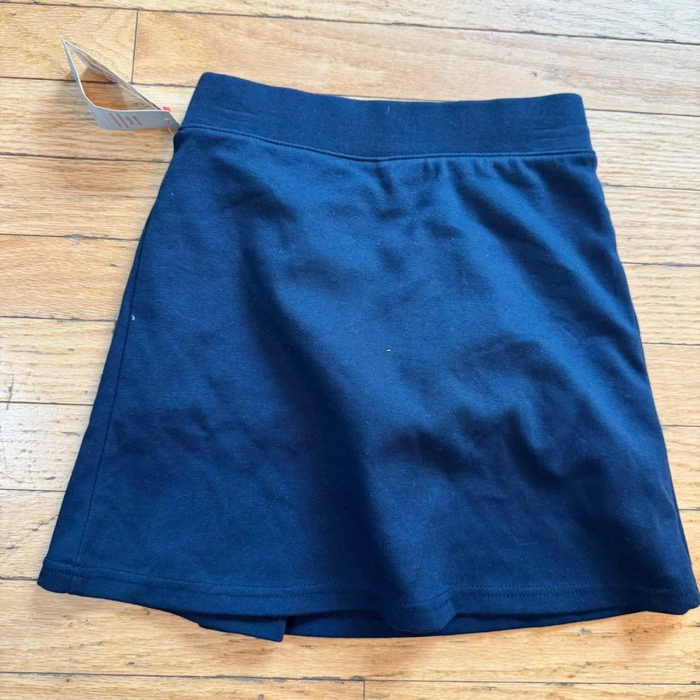 Cat & Jack Girls Navy Blue School Uniform Skort Size S 6/7 Stretch Wrap Front